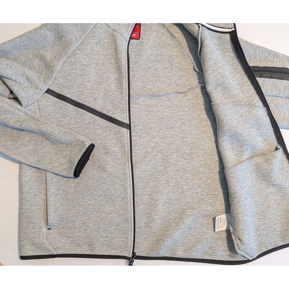 Nike Tech Fleece Full Zip Hoodie Mens L Heather Grey Black CU4489-063 VERY NICE - Picture 2 of 8